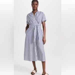Xirena Blue and White Striped Midi dress